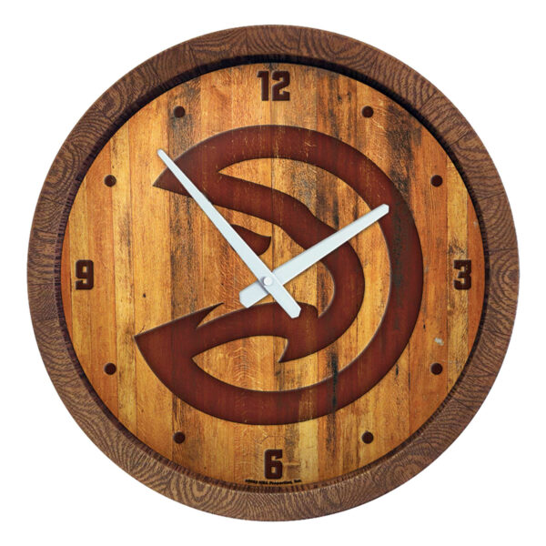 Atlanta Hawks 20.25" Faux Barrel Top Clock