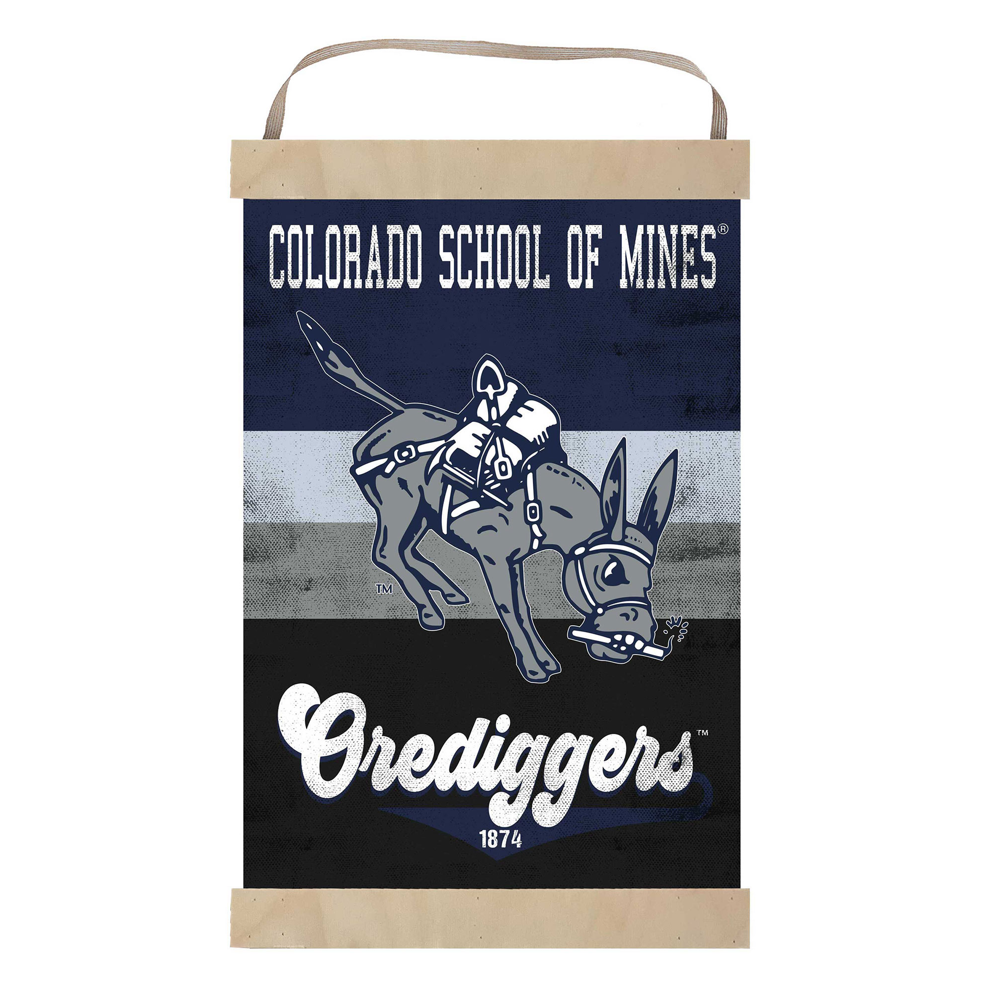 Colorado School of Mines Orediggers Retro Logo Banner Sign