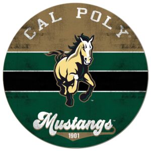 Cal Poly Mustangs 20'' x 20'' Retro Logo Circle Sign