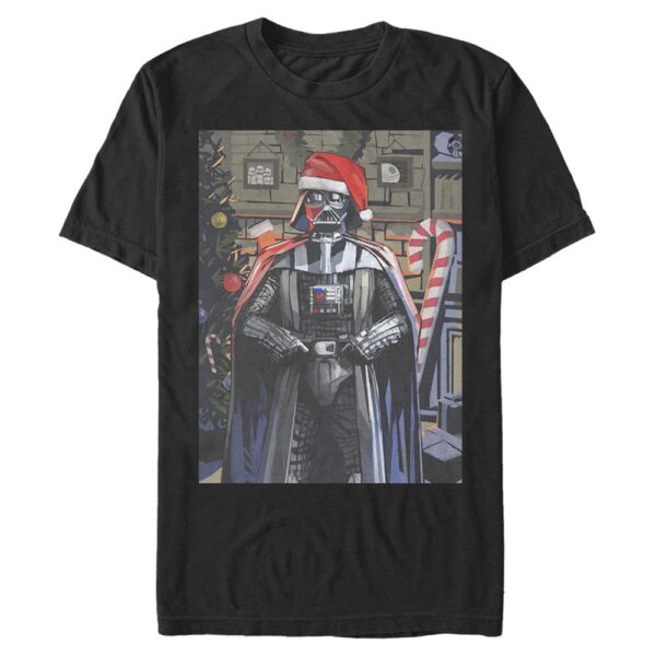 Men's Mad Engine Darth Vader Black Star Wars Santa Graphic T-Shirt