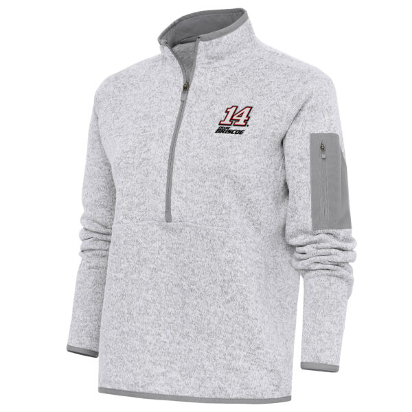 Women's Antigua Heather Gray Chase Briscoe Fortune Half-Zip Pullover Sweater