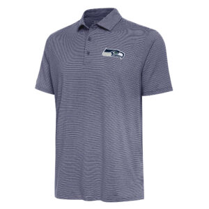 Men's Antigua  Heather Navy Seattle Seahawks Scheme Polo