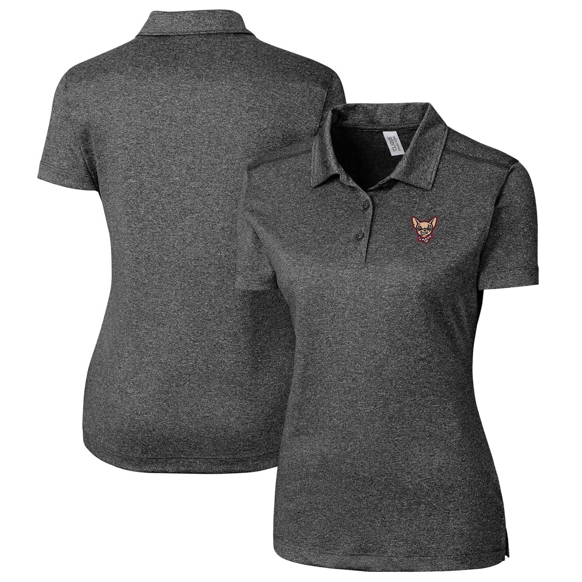 Women's Cutter & Buck Heather Black El Paso Chihuahuas Clique Charge Active Polo
