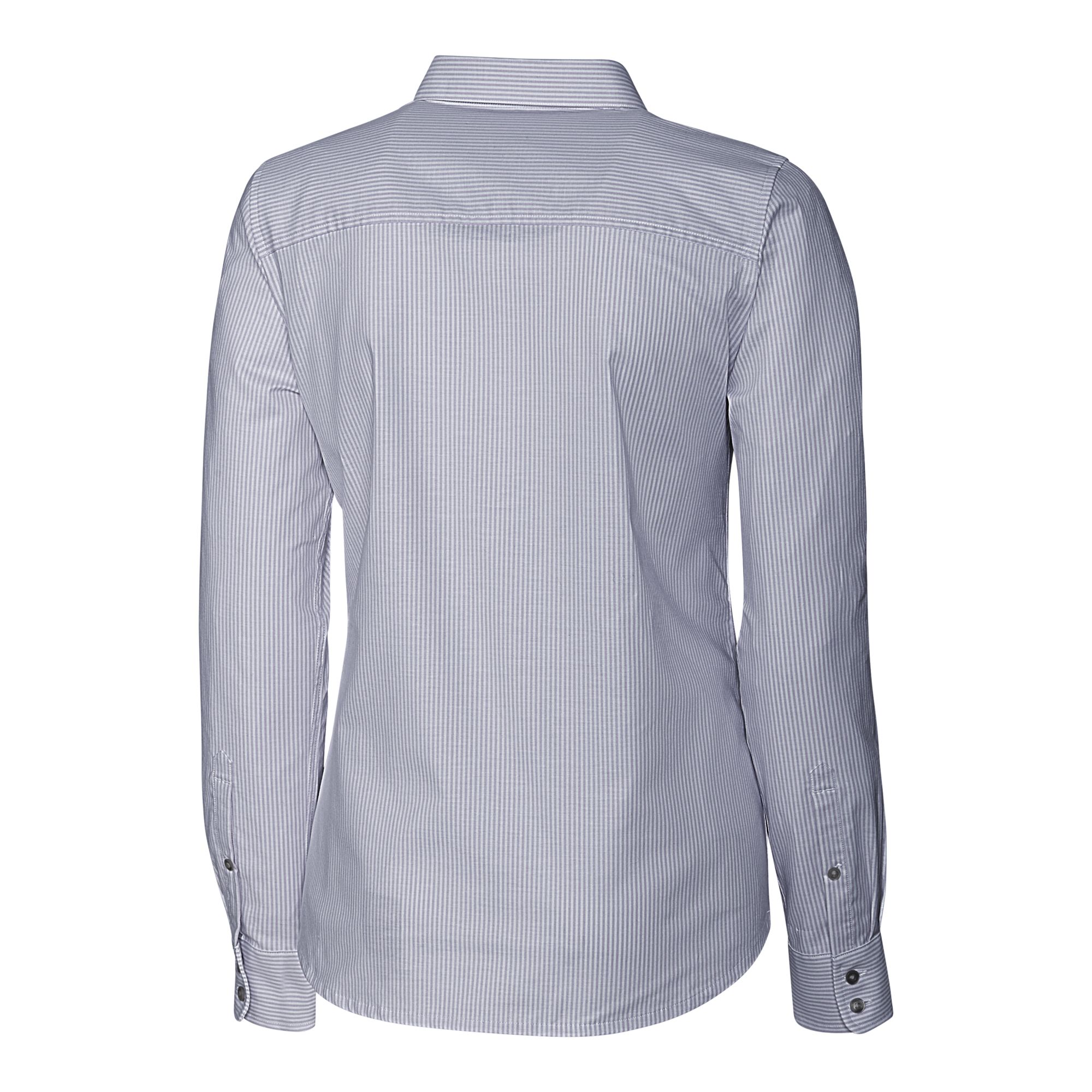 Women's Cutter & Buck Charcoal Iowa Cubs Stretch Oxford Stripe Long Sleeve Button-Up Dress Shirt - Image 4