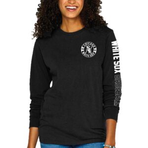 Women's Soft as a Grape Black Chicago White Sox Pigment-Dyed Long Sleeve T-Shirt