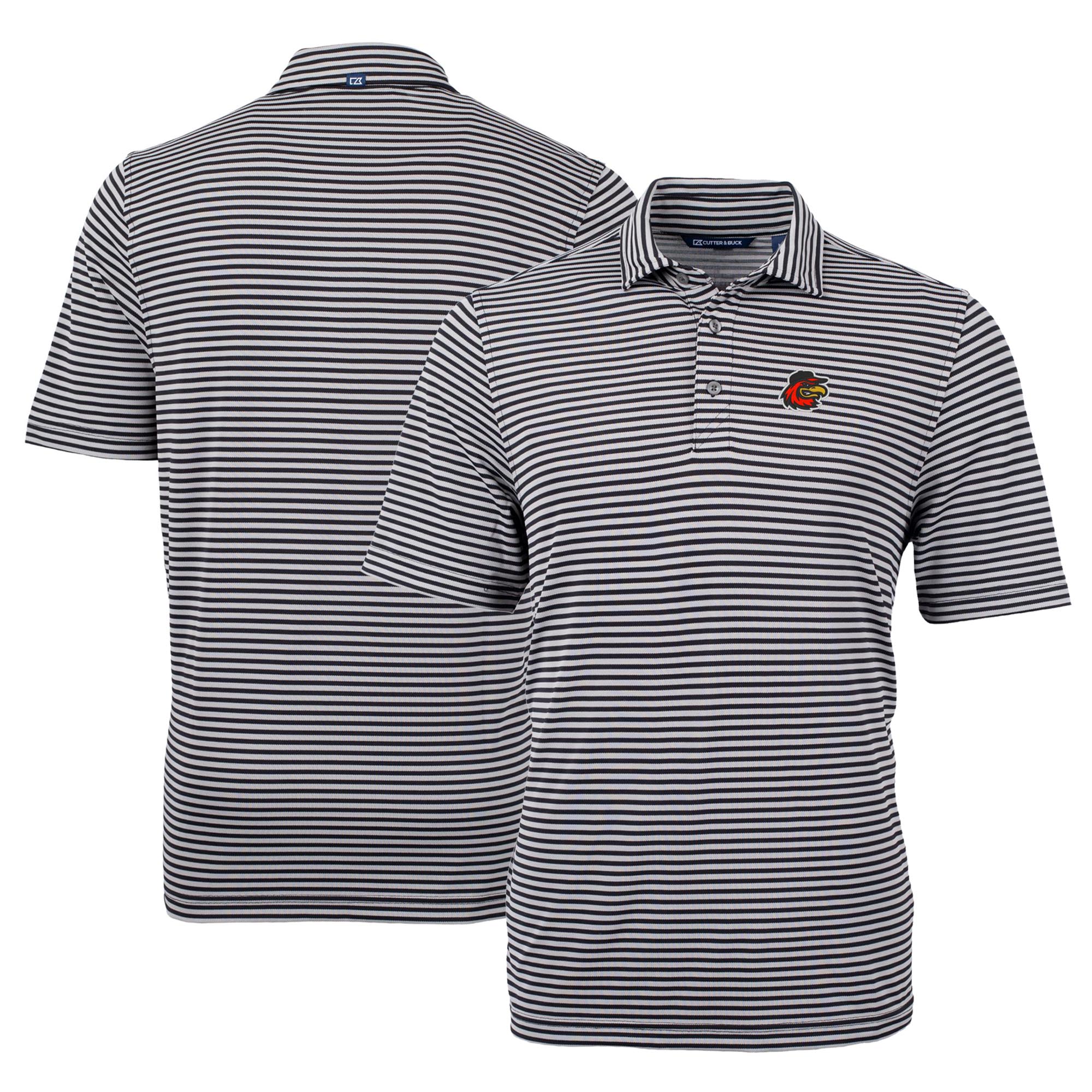 Men's Cutter & Buck Black Rochester Red Wings DryTec Virtue Eco Pique Stripe Recycled Polo - Image 5