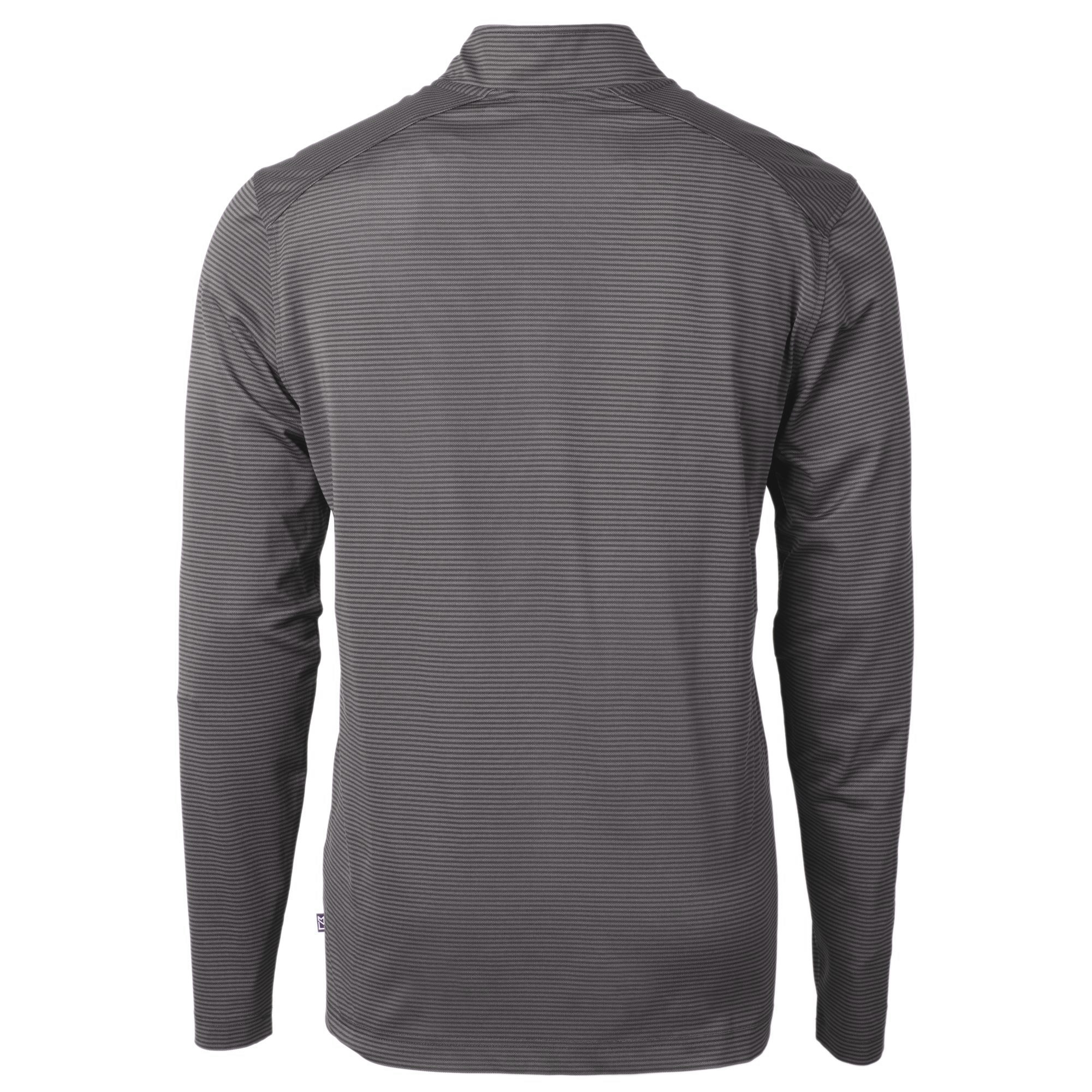 Men's Cutter & Buck Black Nashville Sounds Big & Tall Virtue Eco Pique Micro Stripe Recycled Quarter-Zip Pullover - Image 4