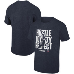 Men's Ripple Junction Heather Navy John Cena Hustle Loyalty Respect Bold Graphic T-Shirt