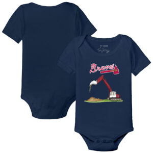 Infant Tiny Turnip Navy Atlanta Braves Excavator Bodysuit