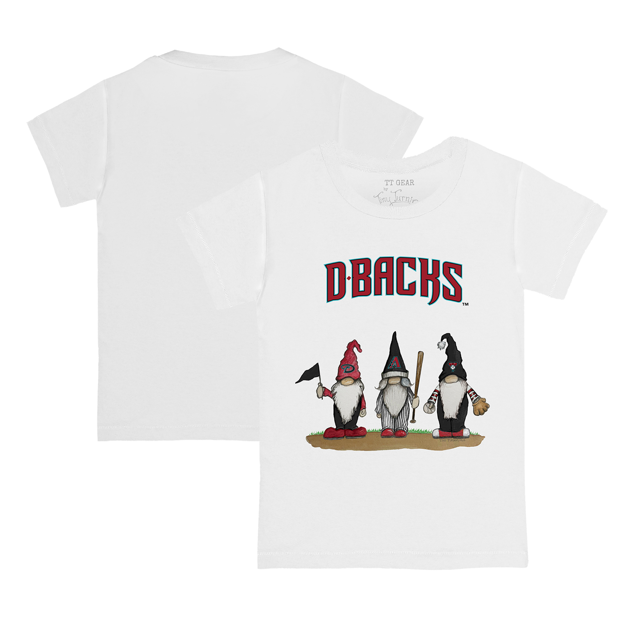 Toddler Tiny Turnip White Arizona Diamondbacks Gnomes T-Shirt - Image 5