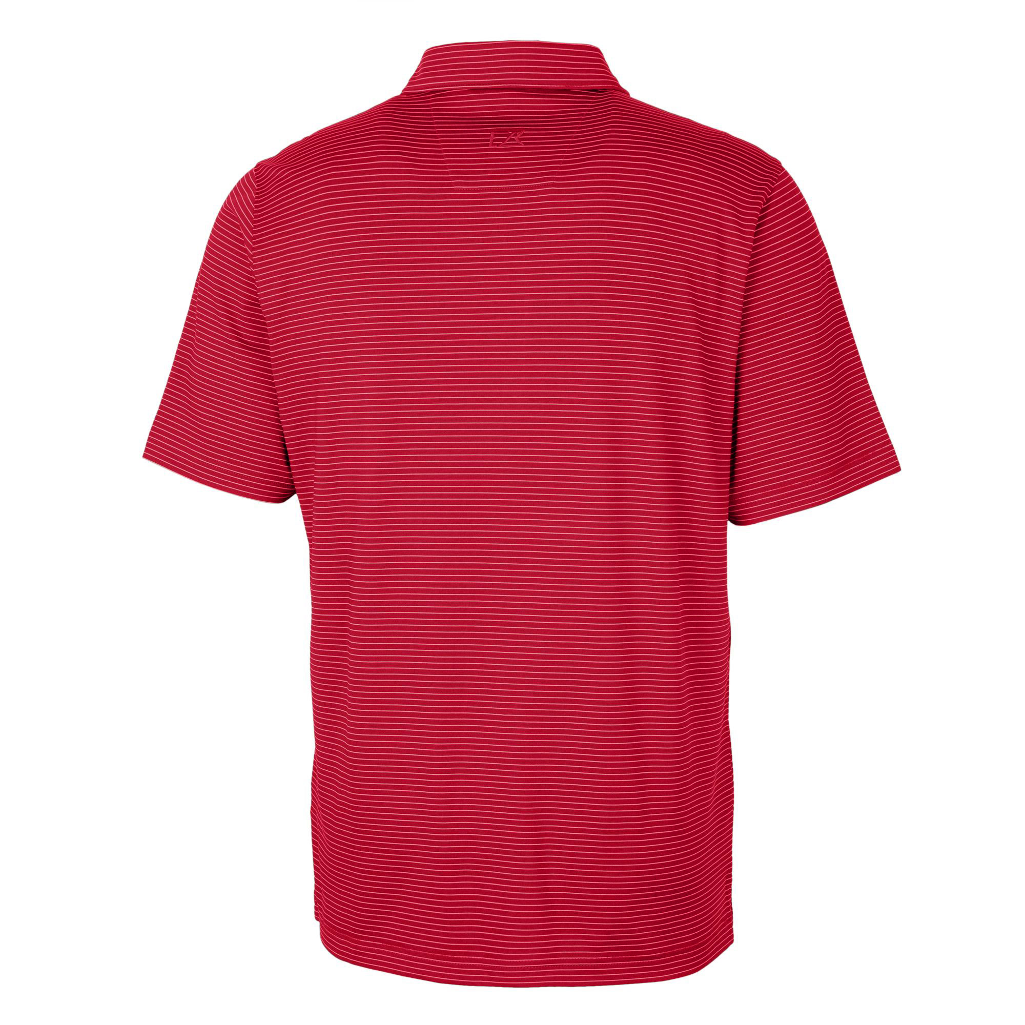 Men's Cutter & Buck Red Georgia Bulldogs Alumni Logo Forge DryTec Pencil Stripe Stretch Polo - Image 4