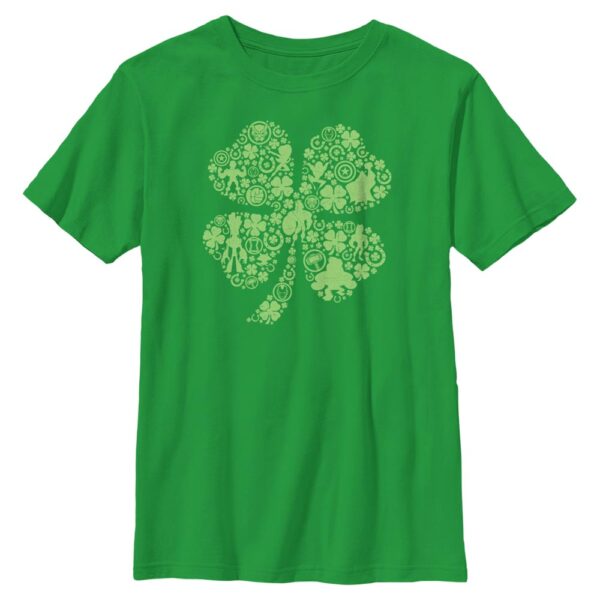 Youth Mad Engine Kelly Green Marvel Avengers Four-Leafed Clover St. Paddy's Day Graphic T-Shirt
