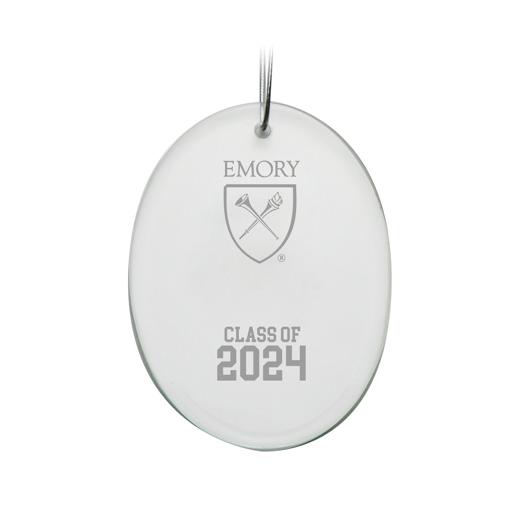 Emory Eagles Class of 2024 2.75'' x 3.75'' Oval Glass Ornament - Image 3