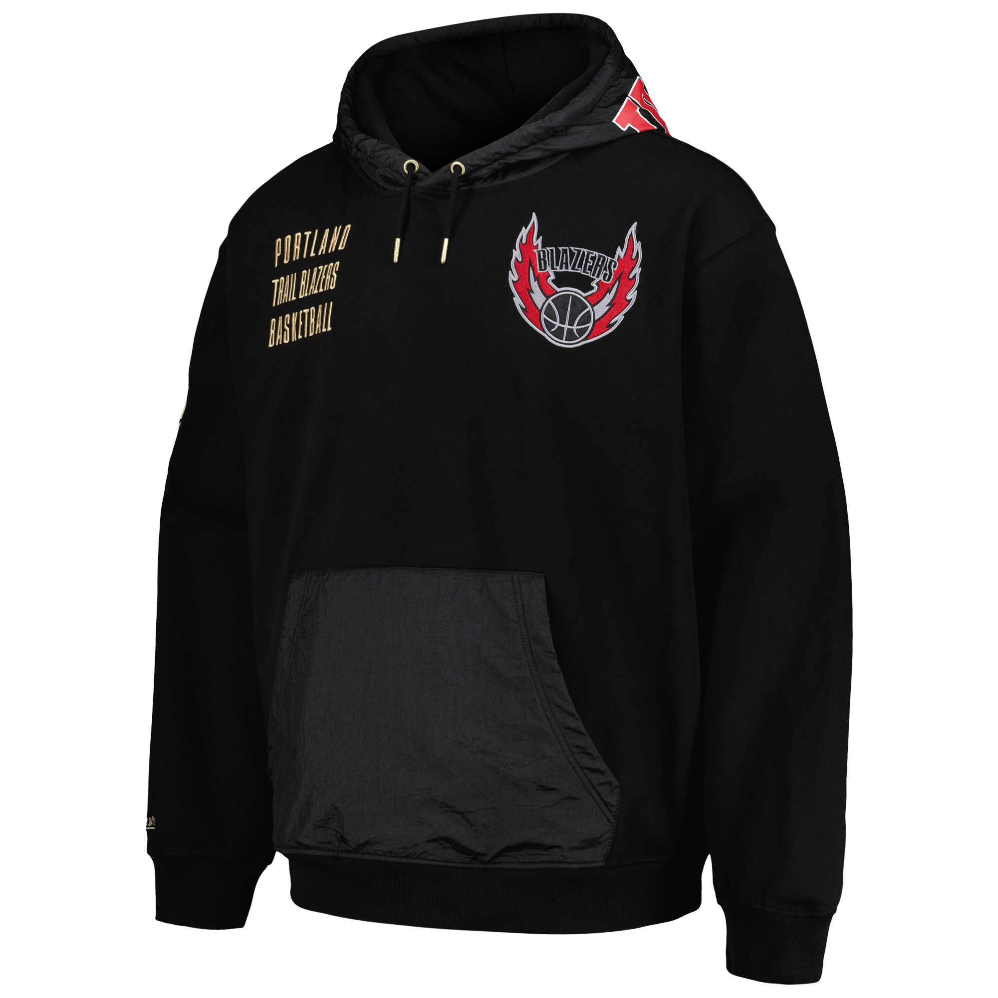 Men's Mitchell & Ness Black Portland Trail Blazers Team OG 2.0 Vintage Logo Fleece Pullover Hoodie - Image 9
