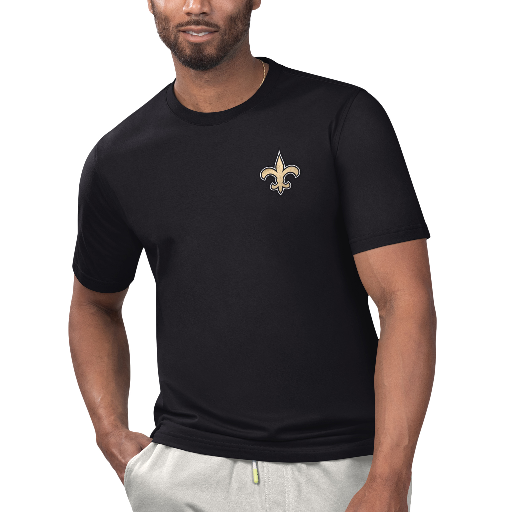 Men's Margaritaville Black New Orleans Saints Licensed to Chill T-Shirt - Image 3