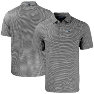 Men's Cutter & Buck Black/White Indianapolis Colts  Forge Eco Double Stripe Stretch Recycled Polo