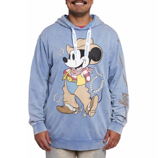 Unisex Loungefly Blue Mickey Mouse Western Pullover Hoodie - Image 7