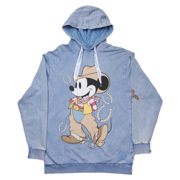 Unisex Loungefly Blue Mickey Mouse Western Pullover Hoodie - Image 9