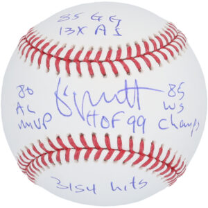 George Brett Kansas City Royals Autographed Baseball with Multiple Inscriptions - Limited Edition of 12