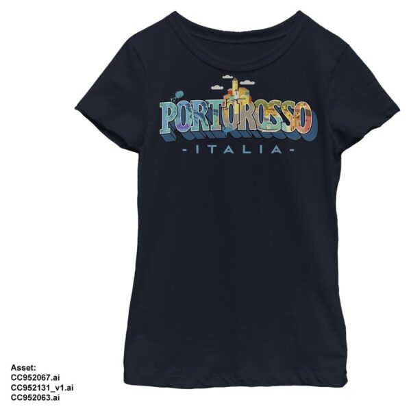 Girl's Mad Engine Navy Luca Portorosso Visit Graphic T-Shirt