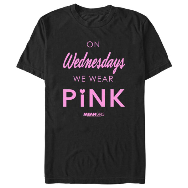 Men's Mad Engine Black Mean Girls Pink Love Graphic T-Shirt