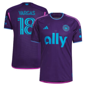 Men's adidas Kerwin Vargas Purple Charlotte FC 2023 Crown Jewel Kit Authentic Player Jersey