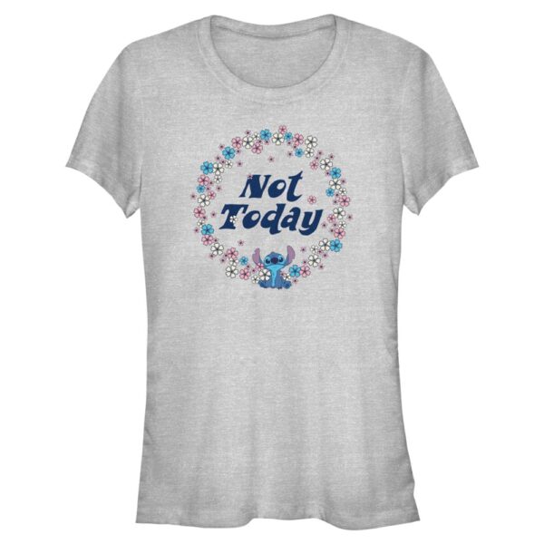 Women's Mad Engine Stitch Heather Gray Lilo and Stitch Floral Not Today Stitch Graphic T-Shirt