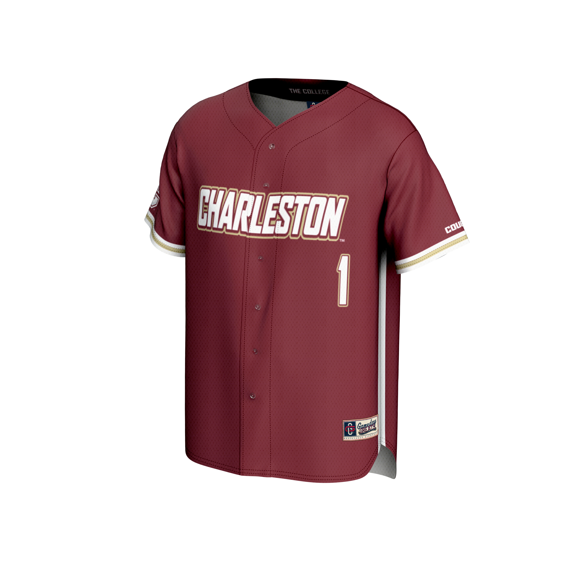 Youth GameDay Greats Maroon #1 Charleston Cougars Lightweight Baseball Fashion Jersey - Image 6