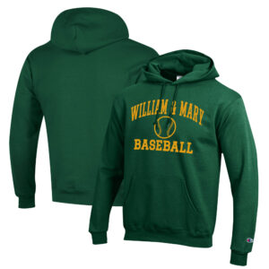 Men's Champion  Green William & Mary Tribe Icon Baseball Powerblend Pullover Hoodie