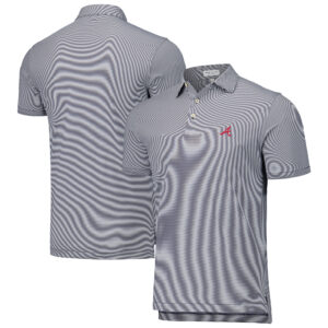 Men's Peter Millar Navy Atlanta Braves Jubilee Stripe Stretch Jersey Polo