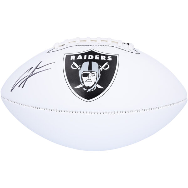 Charles Woodson Oakland Raiders Autographed Franklin White Panel Football - Image 6