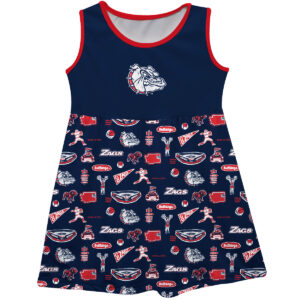 Girls Youth Vive La Fete  Navy Gonzaga Bulldogs Impressions Artwork Tank Top Dress
