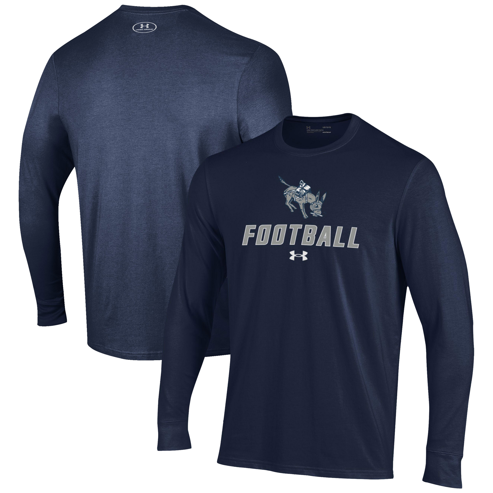 Men's Under Armour Navy Colorado School of Mines Orediggers Football Performance Long Sleeve T-Shirt - Image 2