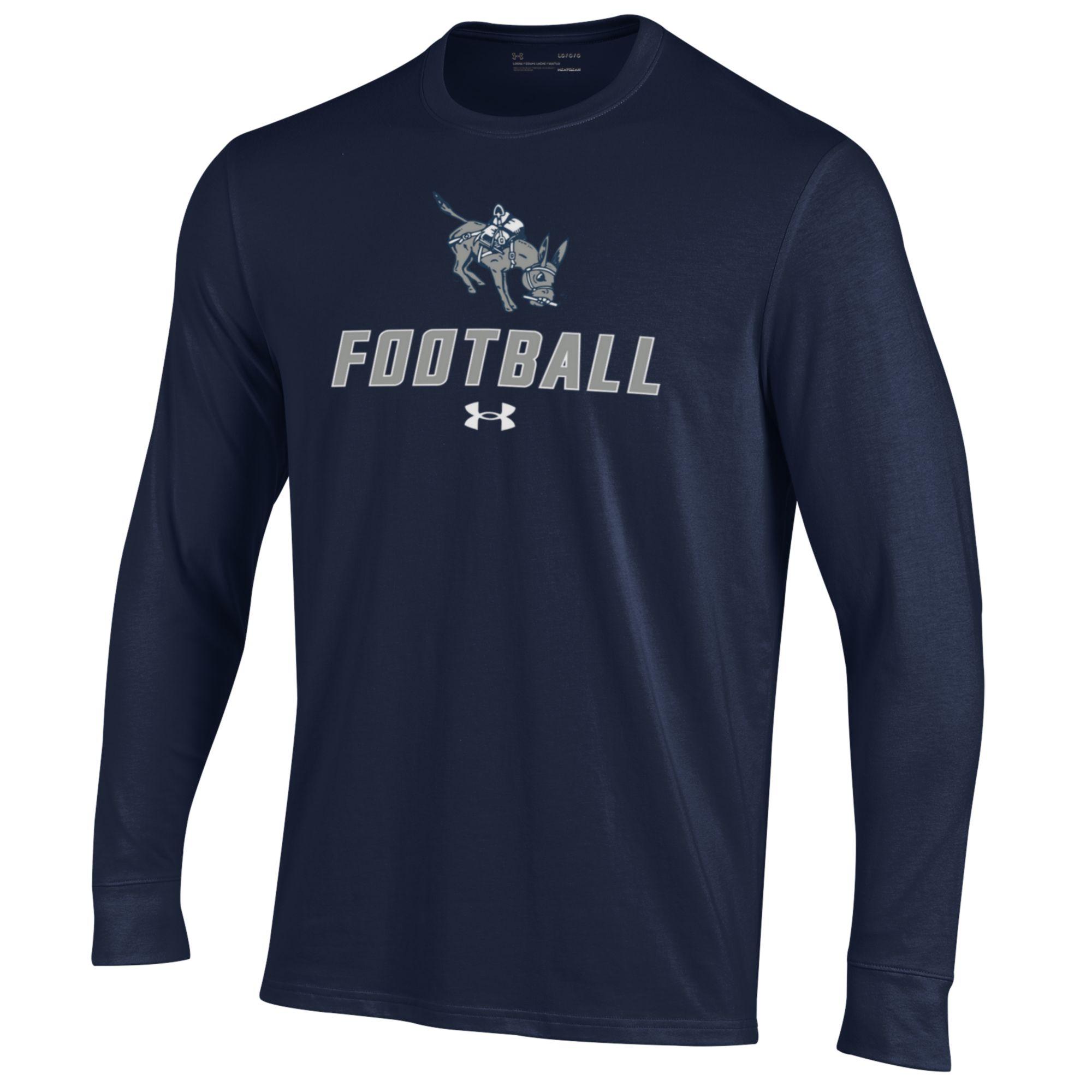 Men's Under Armour Navy Colorado School of Mines Orediggers Football Performance Long Sleeve T-Shirt - Image 6