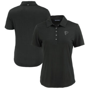 Women's Cutter & Buck Black Atlanta Falcons Coastline Epic Comfort Eco Recycled Polo