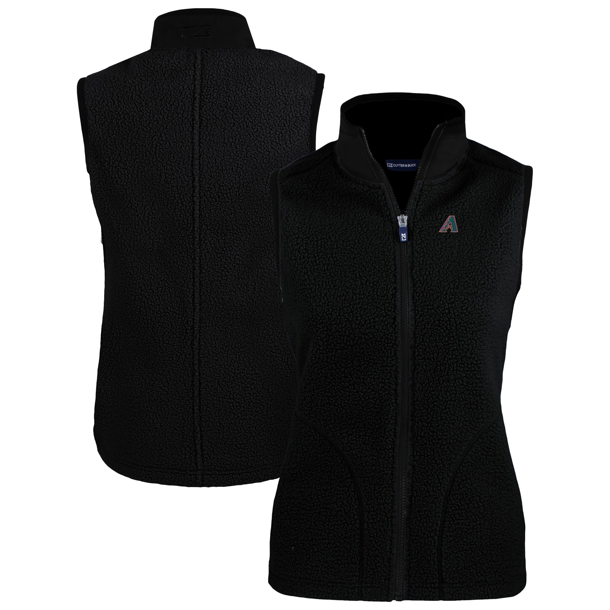 Women's Cutter & Buck Black Arizona Diamondbacks Cascade Eco Sherpa Fleece Vest