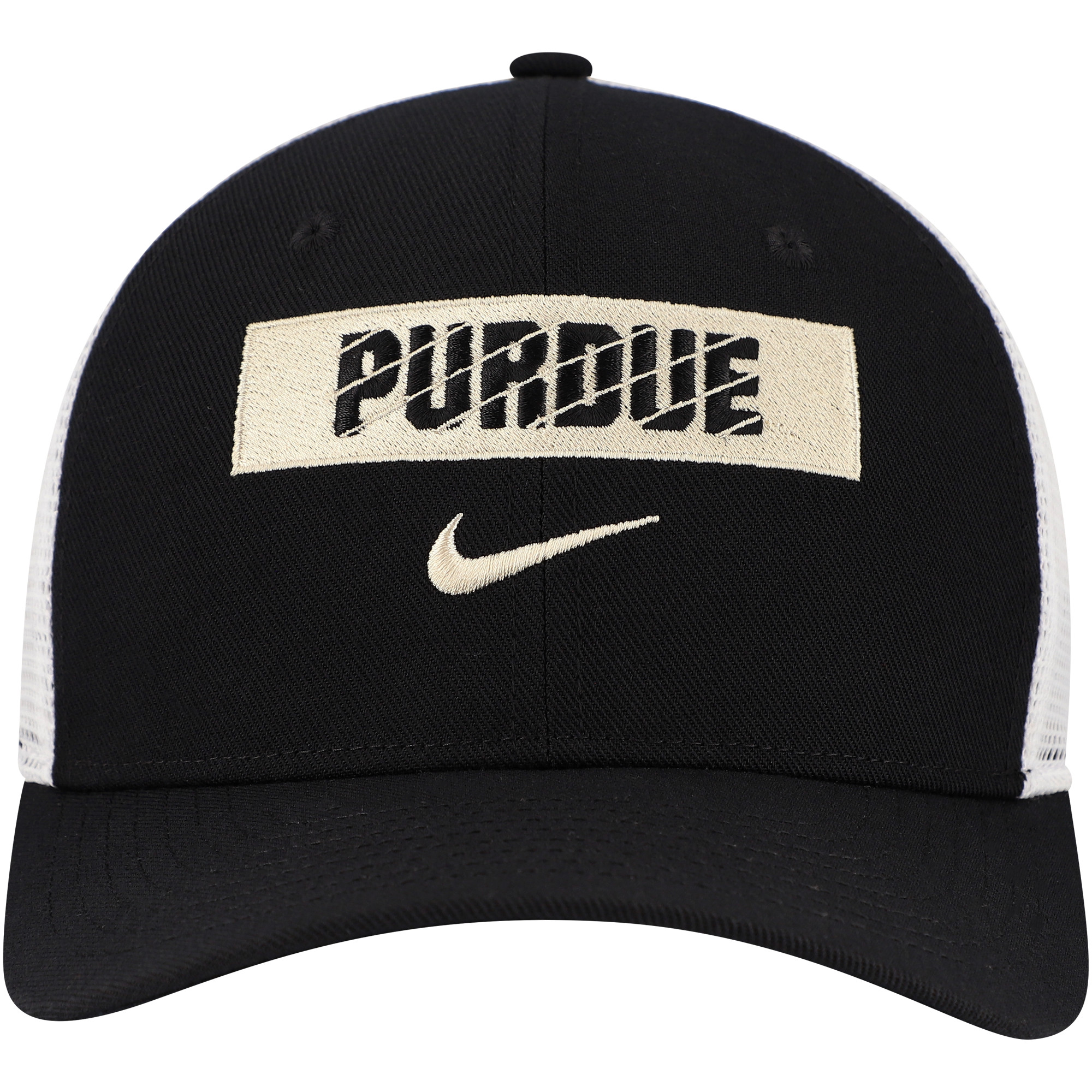 Men's Nike Black Purdue Boilermakers 2024/25 Sideline Rise Trucker Adjustable Hat - Image 3
