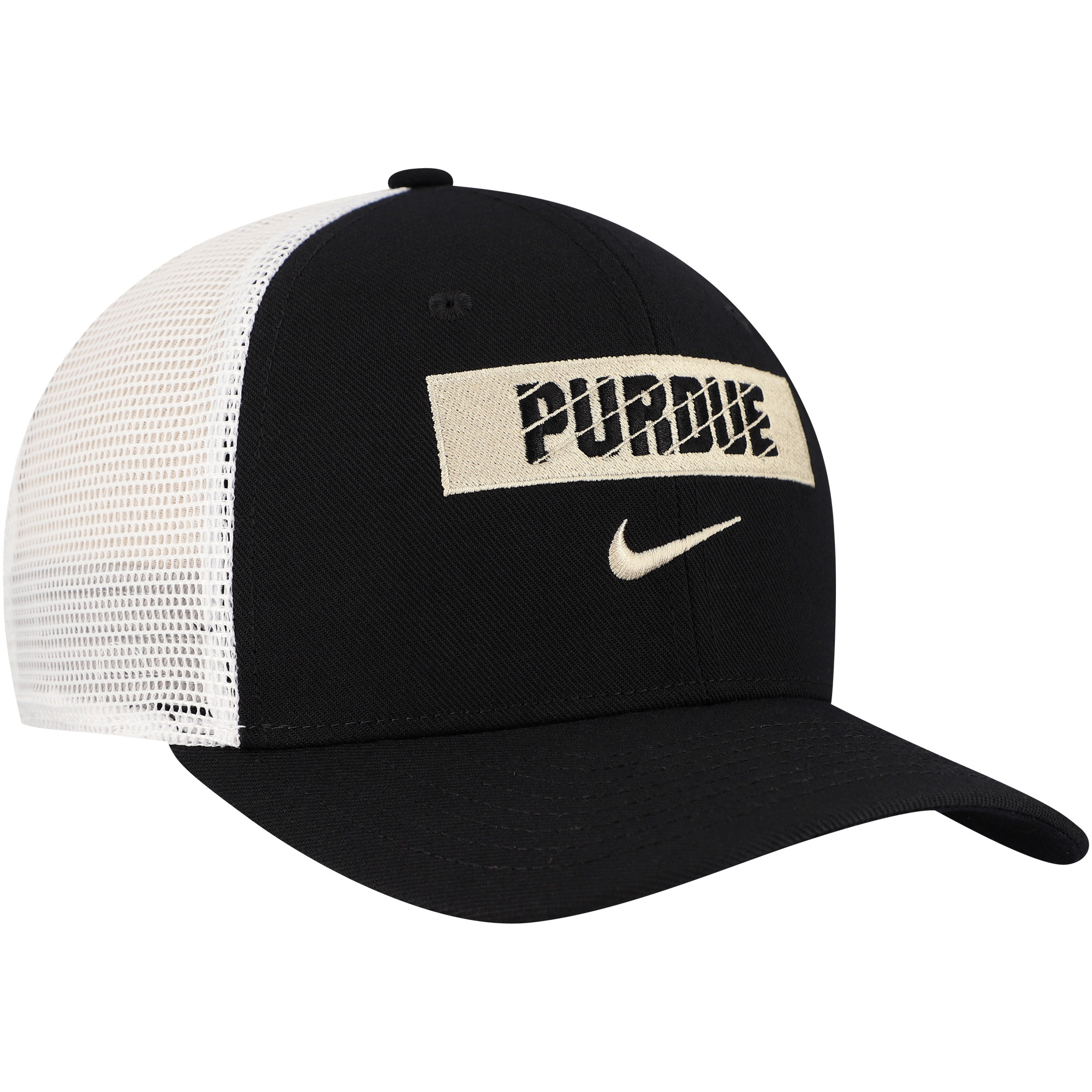 Men's Nike Black Purdue Boilermakers 2024/25 Sideline Rise Trucker Adjustable Hat - Image 4