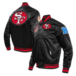 Men's Pro Standard Black San Francisco 49ers  Retro Classic Satin Full-Snap Jacket