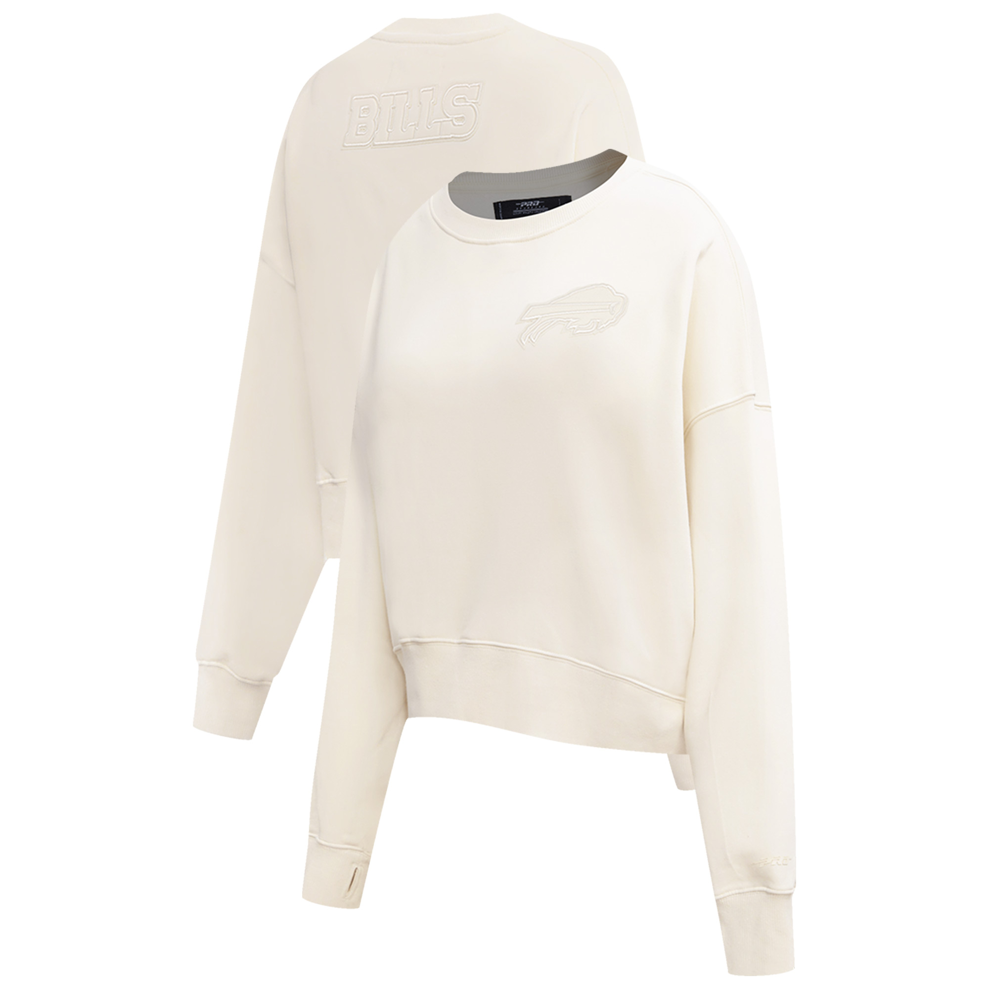 Women's Pro Standard Cream Buffalo Bills Neutral Fleece Pullover Sweatshirt