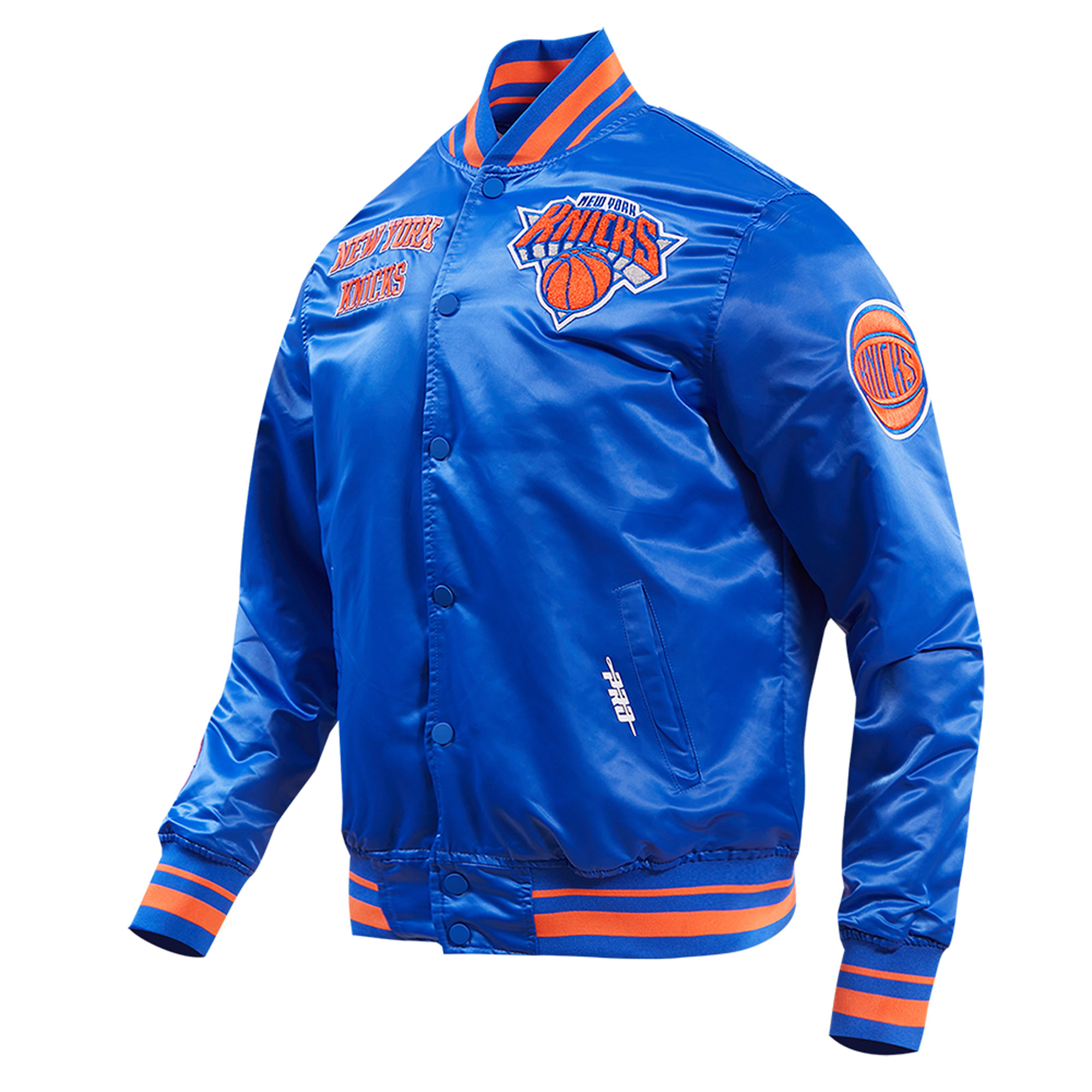 Men's Pro Standard Blue New York Knicks Retro Classic Satin Full-Snap Jacket - Image 11