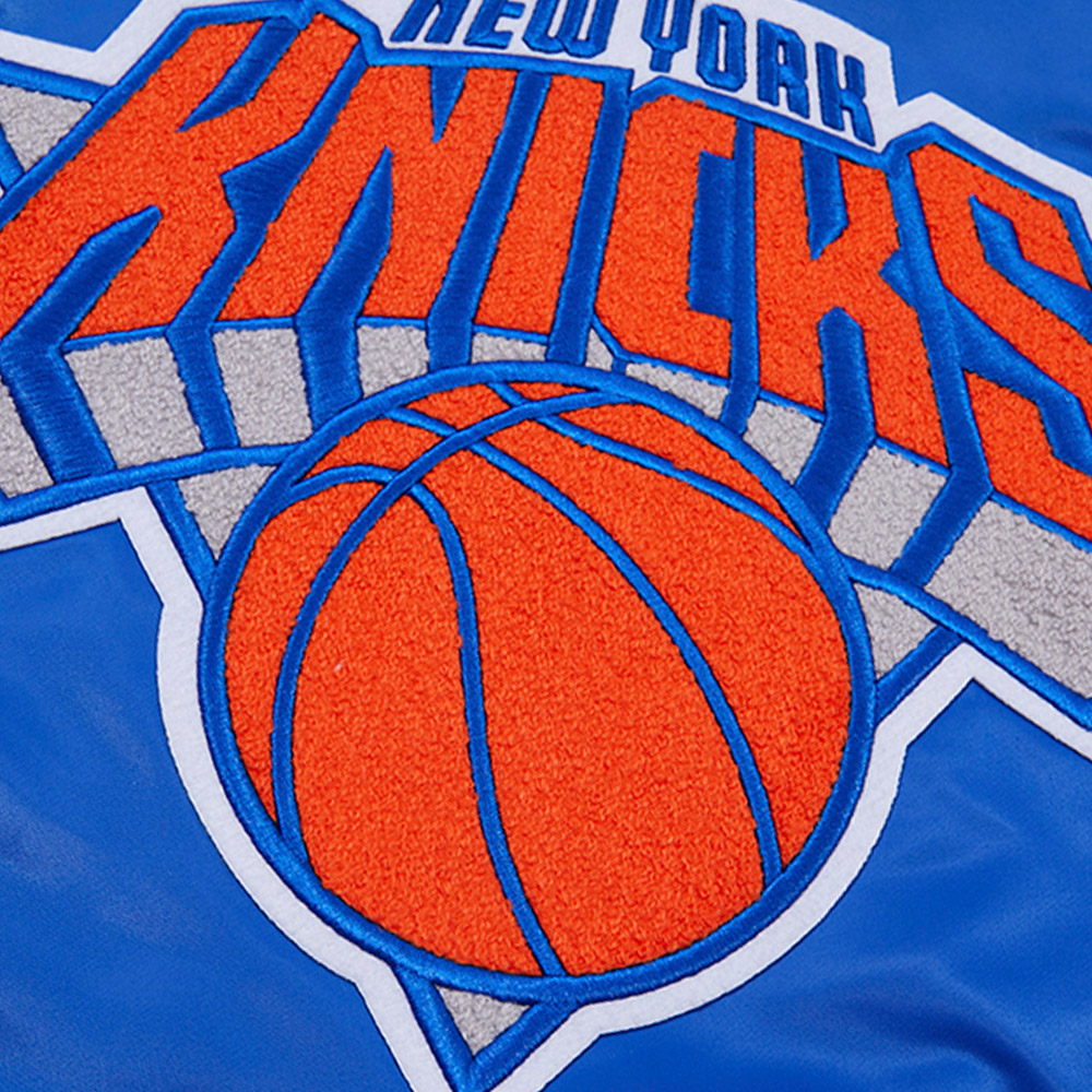 Men's Pro Standard Blue New York Knicks Retro Classic Satin Full-Snap Jacket - Image 6
