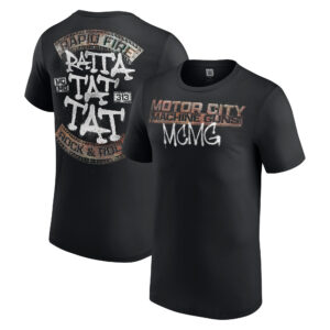 Men's Black Motor City Machine Guns Rapid Fire Rock N' Roll T-Shirt