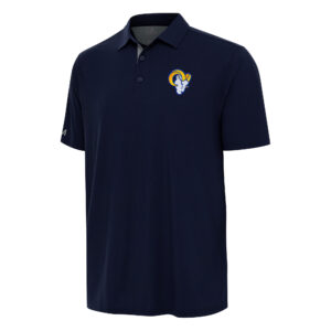 Men's Antigua Navy/Gray Los Angeles Rams Era Polo