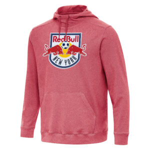 Men's Antigua  Heather Red New York Red Bulls Cloud Pullover Hoodie