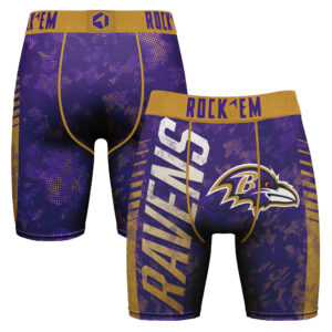 Men's Rock Em Socks Purple Baltimore Ravens Wordmark Boxer Briefs