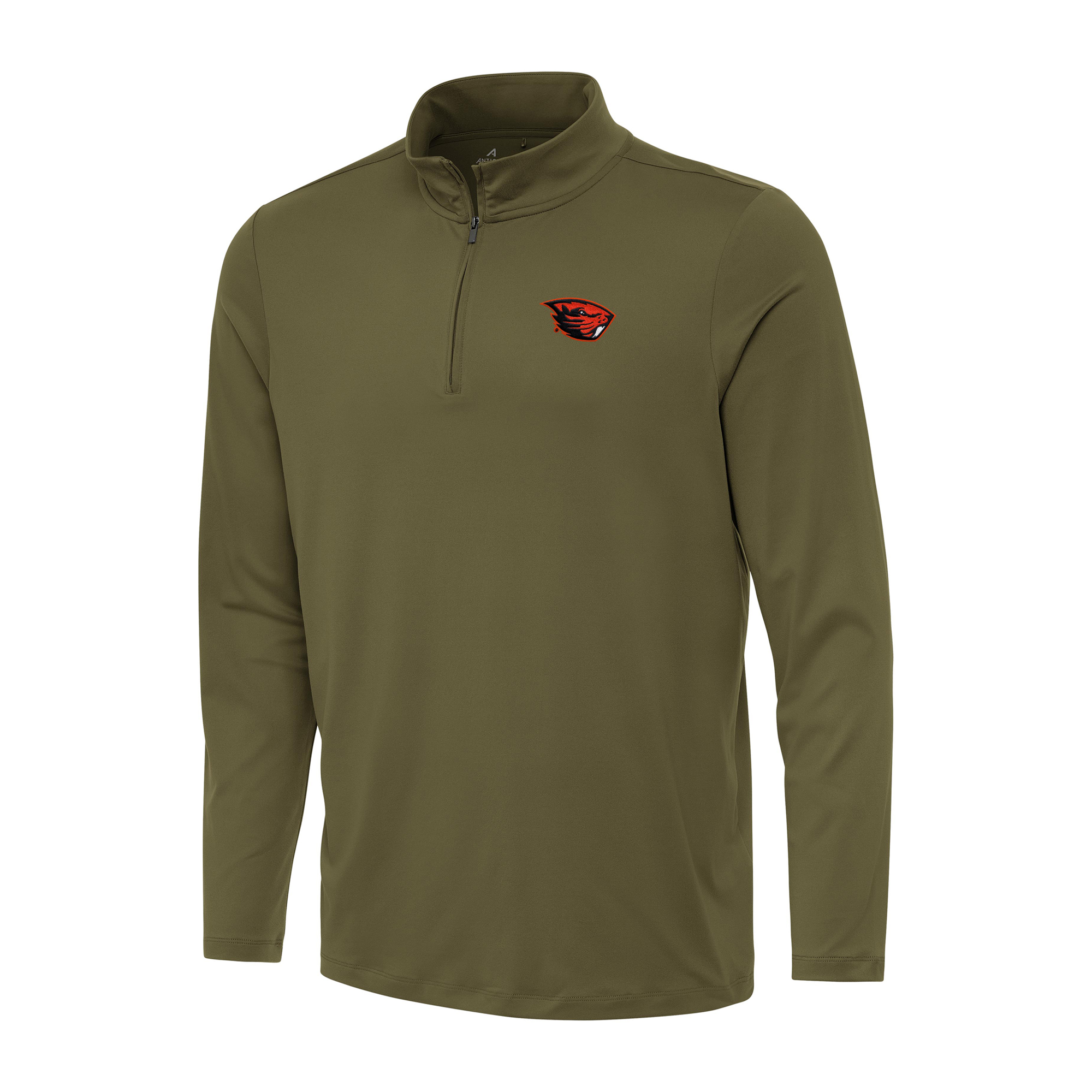 Men's Antigua Olive Oregon State Beavers Reprocess Quarter-Zip Top