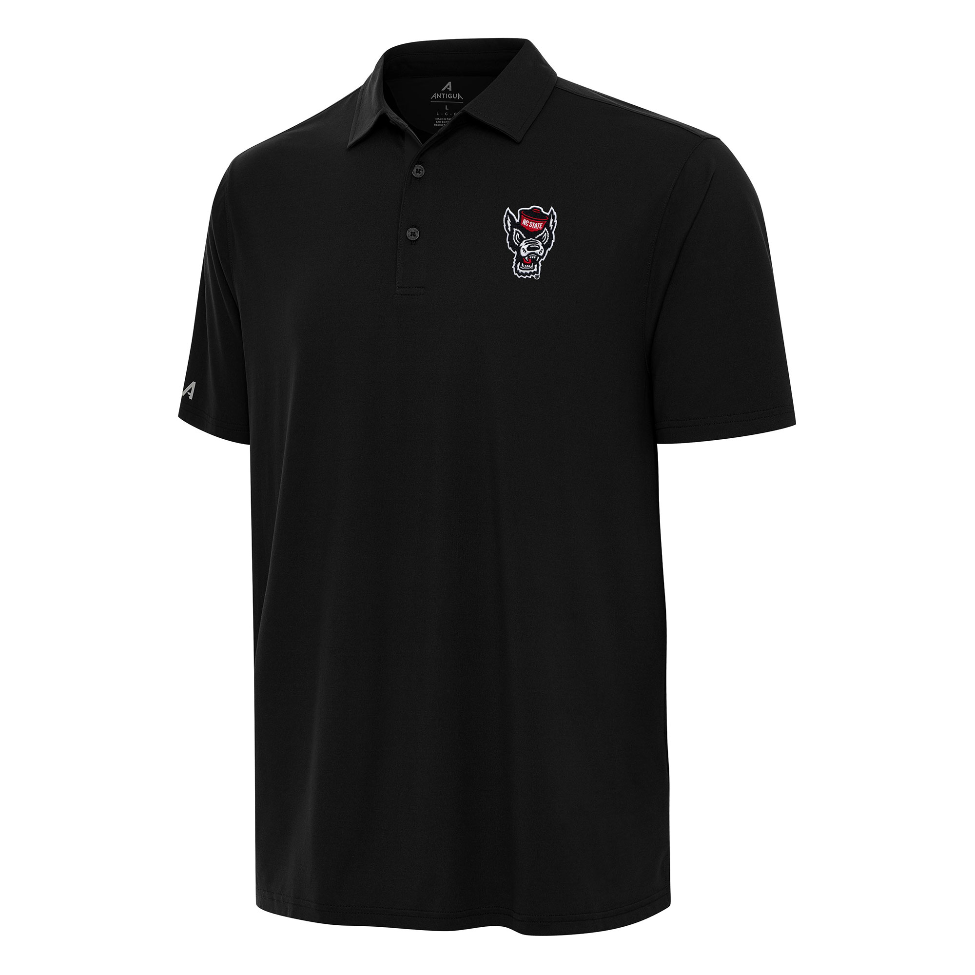Men's Antigua Black NC State Wolfpack Era Polo
