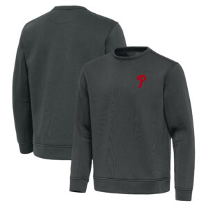 Men's Antigua Pewter Philadelphia Phillies Relevant Lightweight Pullover Sweatshirt