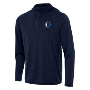 Men's Antigua Heather Navy Dallas Mavericks Tidy Quarter-Zip Hoodie